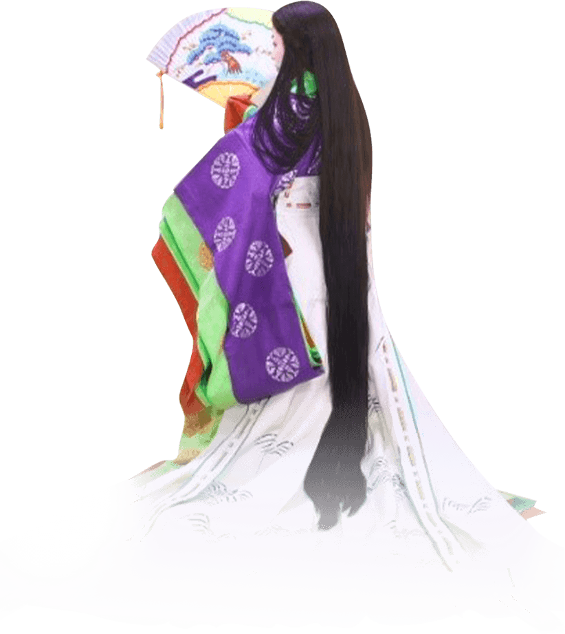 Phong cách để tóc thời Heian. Ảnh : twitter.com